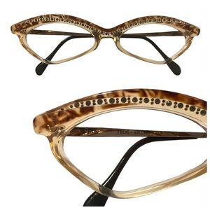 Vintage Ultra Rhinestone Cateye Glasses, tortoiseshell, Bikini, Holland